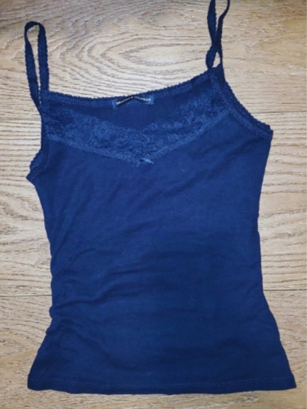 Brandy Melville Aden navy blue lacy tank top